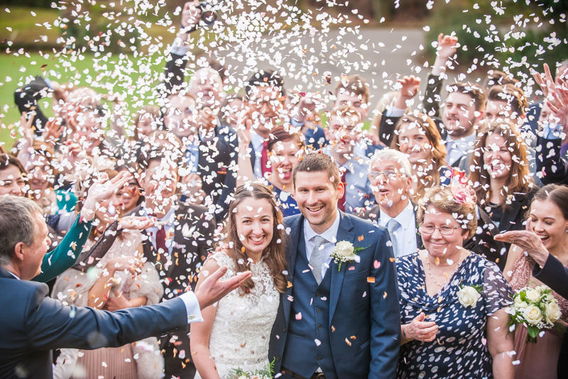 confetti Sheffield wedding photographers Whirlowbrook Hall