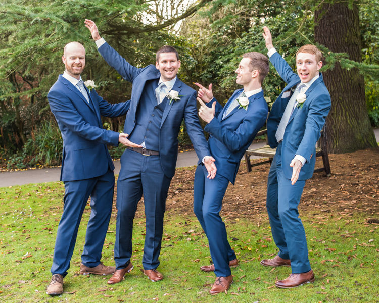 Groomsmen posing Sheffield wedding photographers Whirlowbrook Hall