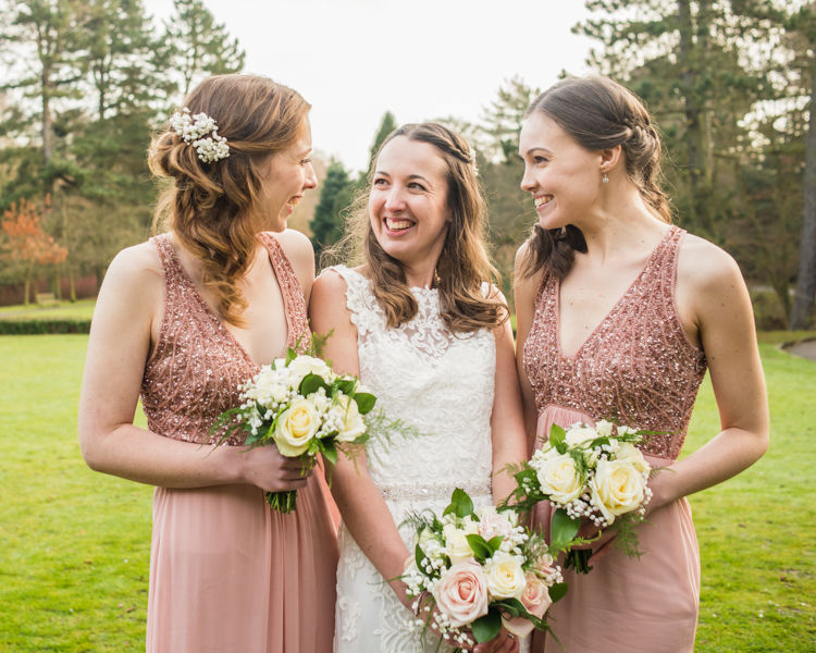 Bridesmaids laughing Sheffield wedding photographers Whirlowbrook Hall