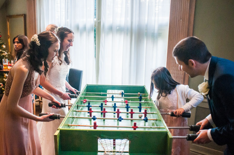 Table footbal Sheffield wedding photographers Whirlowbrook Hall