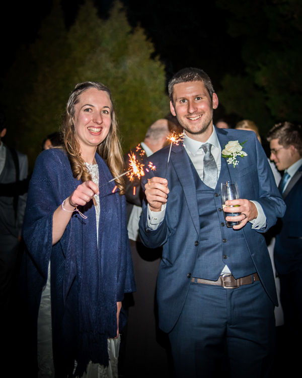 Bride and groom sparklers Sheffield wedding photographers Whirlowbrook Hall