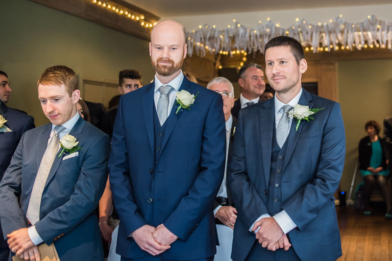 James waiting at altar Sheffield wedding photographers