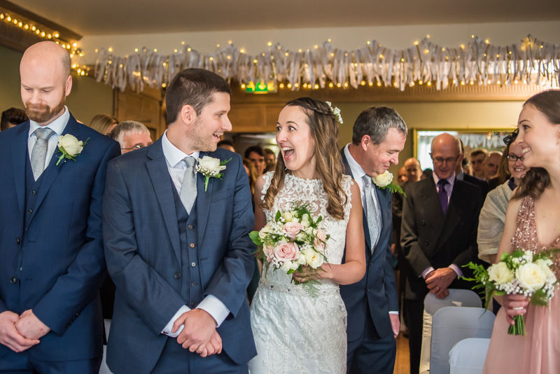 Bride meeting groom, Sheffield wedding photographers Whirlowbrook Hall