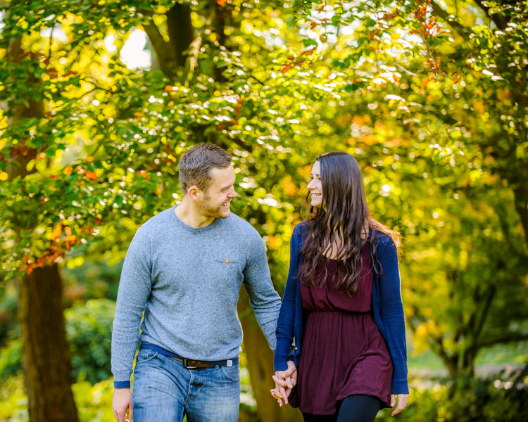 Laughing, pre-wedding portraits, Whirlowbrook Hall