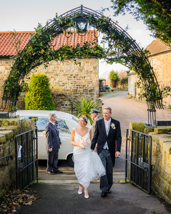 Amanda and Dad arriving at Whiston Church Rotherham