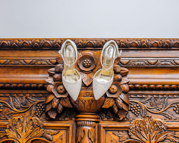 Wedding shoes Hellaby Hall wedding photographers Rotherham
