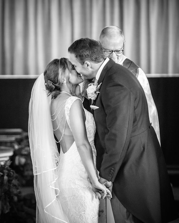 First kiss - wedding at Whiston Church