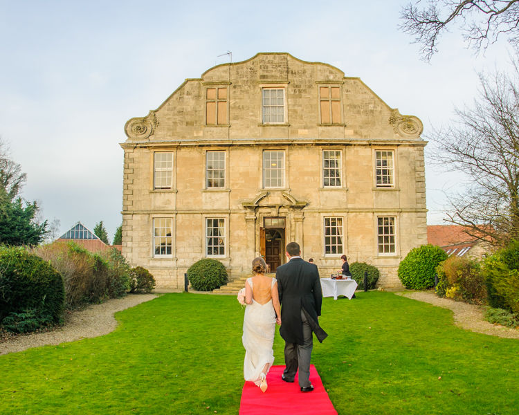 Hellaby Hall in Rotherham with bride and groom