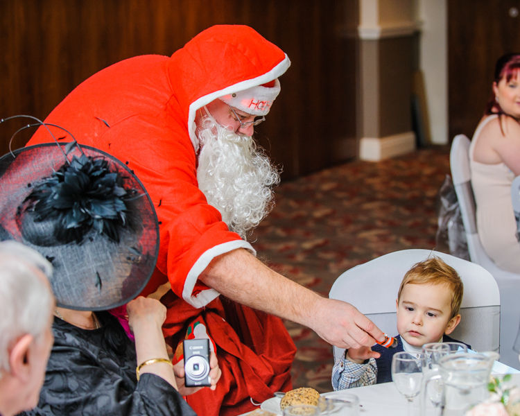 Santa visiting the children, Hellaby Hall wedding photographers Rotherham