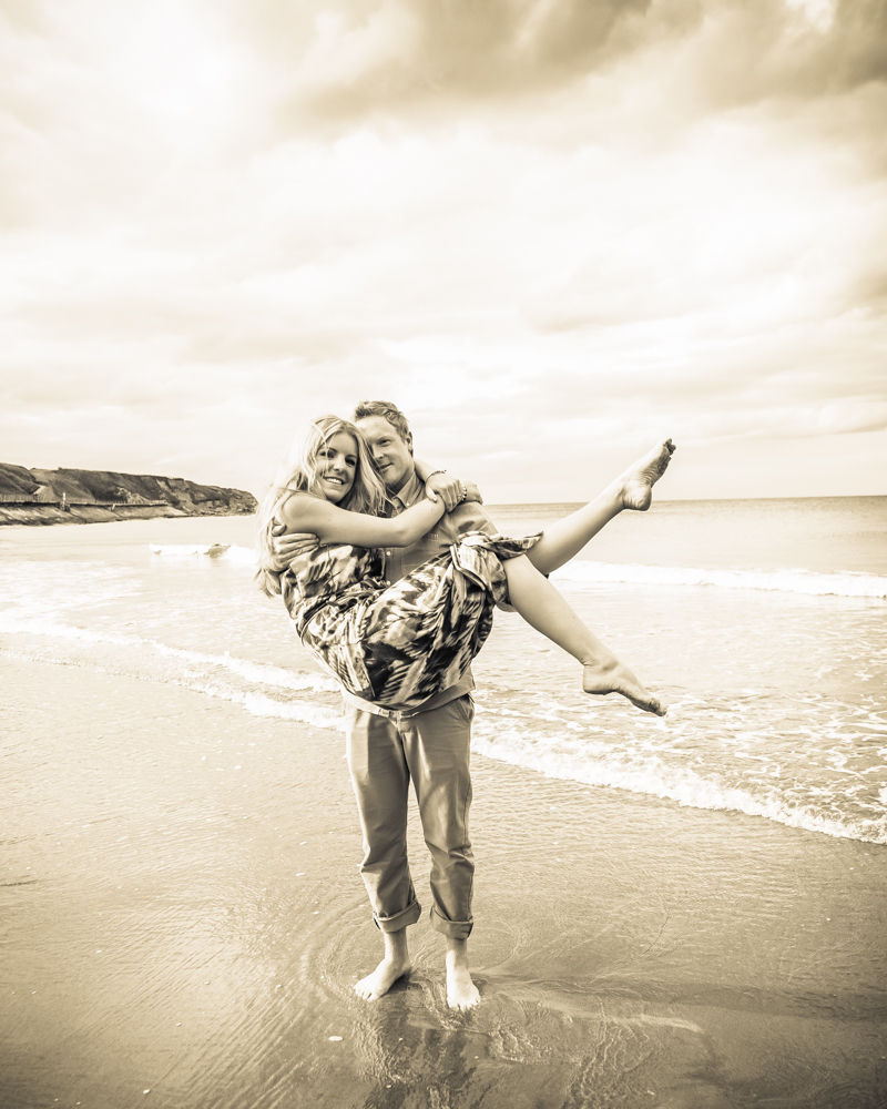 Holding up Rachel, beach tynemouth