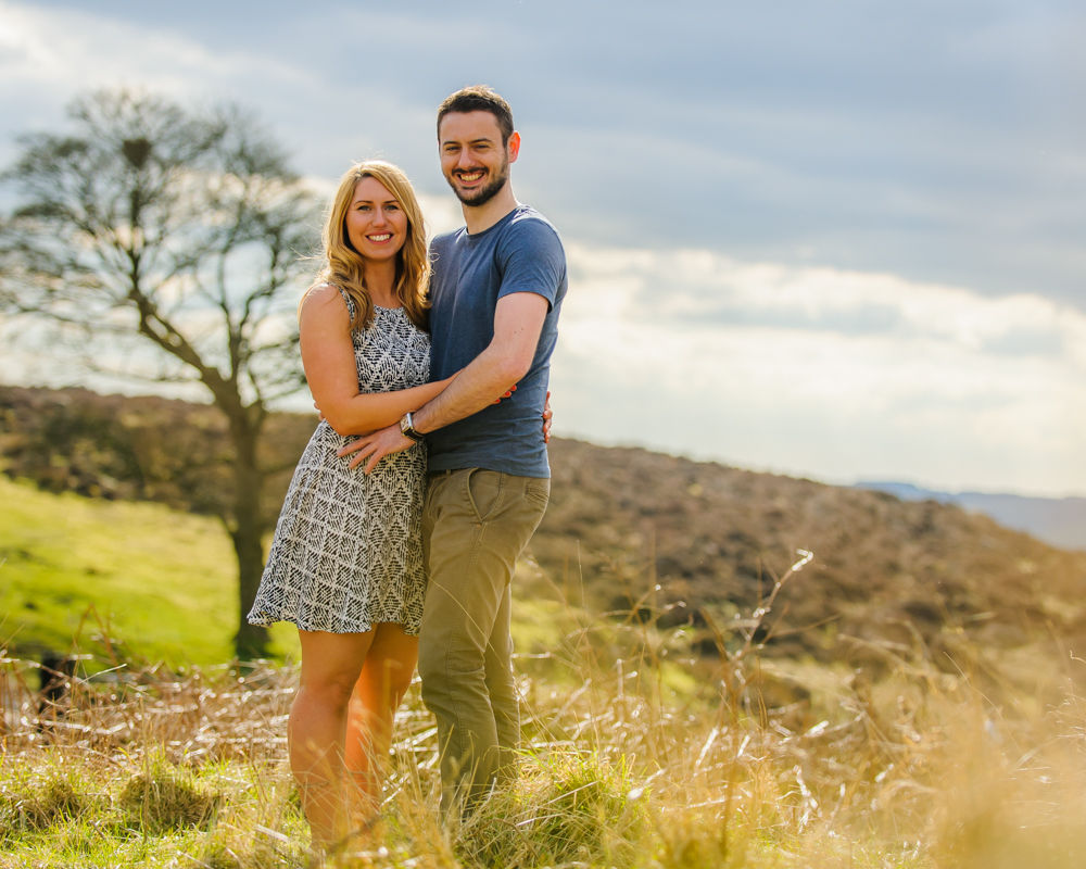 Spring sunshine, pre-wedding portraits, Peak District