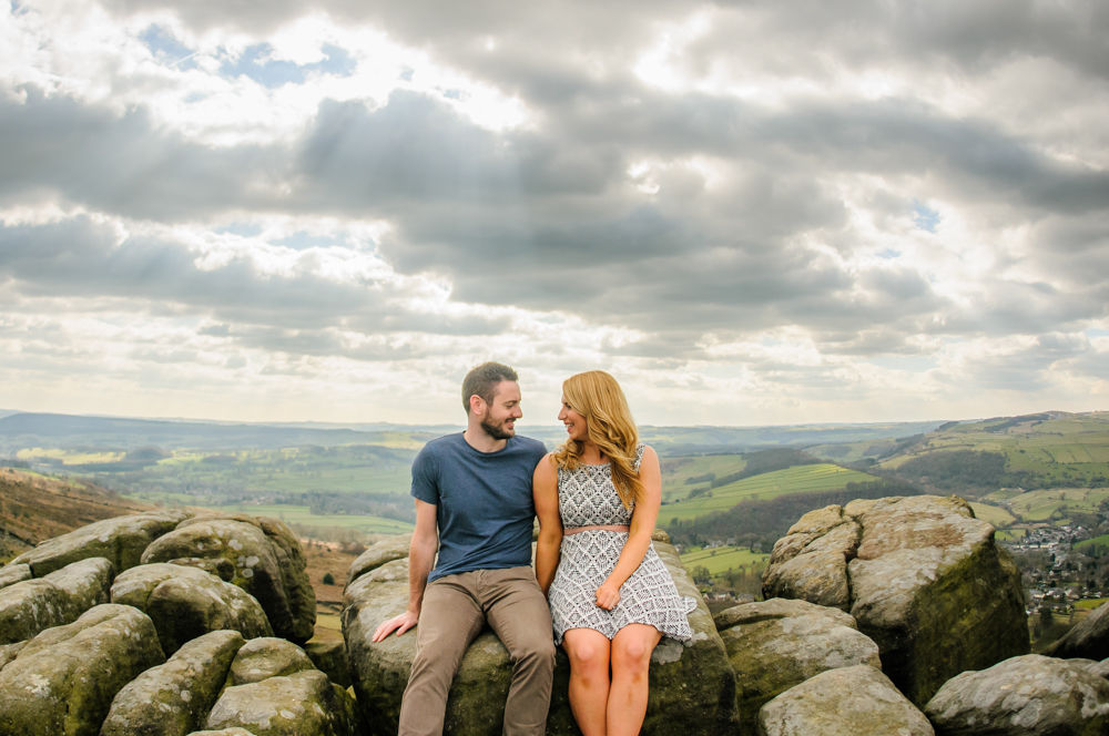 Beca & Tom, Curbar Edge, Sheffield photographers