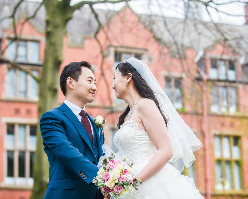 Outside University of Sheffield, Sheffield wedding photographer, Chinese wedding