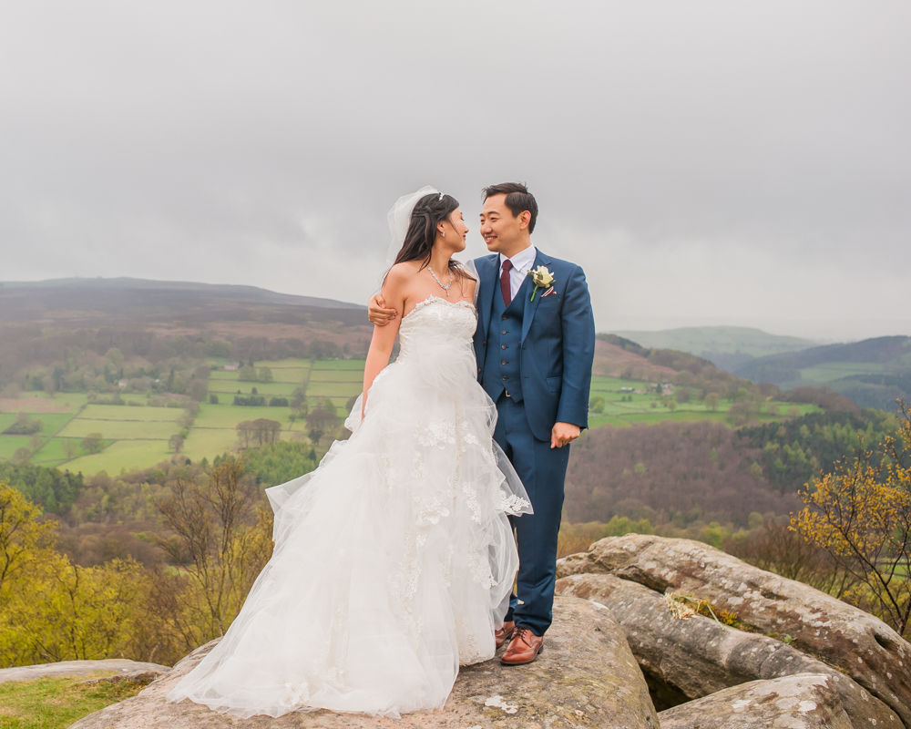 Bride and groom in Peak District, Sheffield wedding photographer, Chinese wedding
