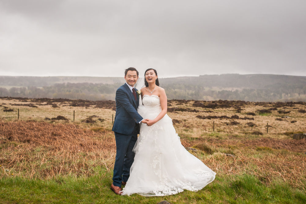 The moor in the Peak District, bride and groom, Sheffield wedding photographer, Chinese wedding, Elopement wedding
