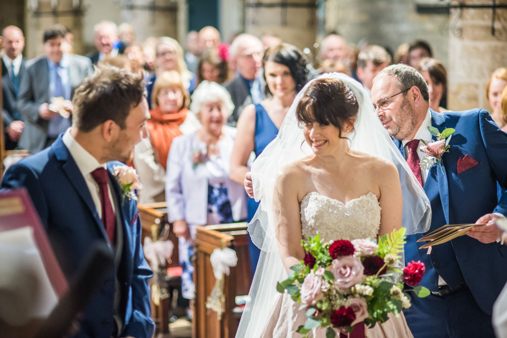 Bride meeting groom, St James Church, Sheffield wedding photographers