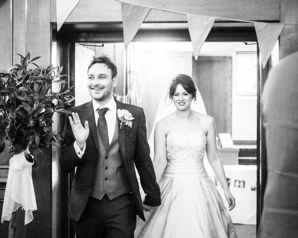 Entering the reception, Maynard Arms wedding, Sheffield photographers