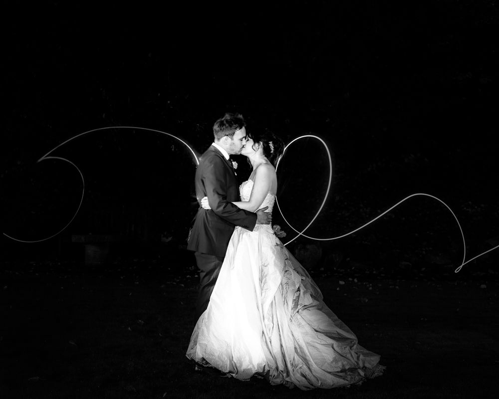 Light trails, Maynard Arms wedding, Sheffield photographers