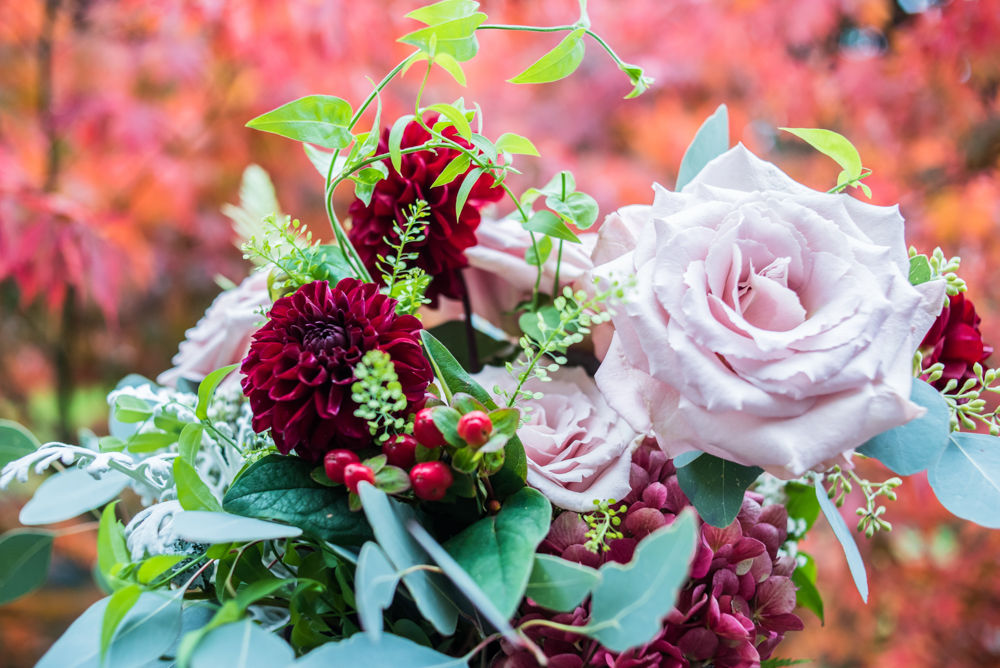 Autumnal wedding bouquet, Maynard Arms wedding, Sheffield photographers