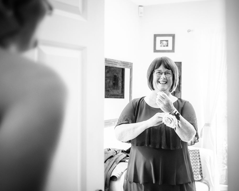 Brides mum seeing her, Maynard wedding, Sheffield photographers