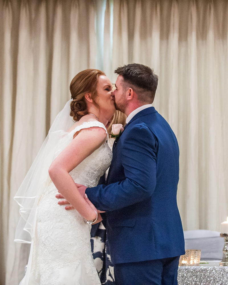 First kiss, Chesterfield wedding photographer, Casa Hotel