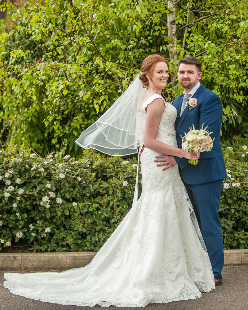 Brides veil blowing, Chesterfield wedding photographer, Casa Hotel