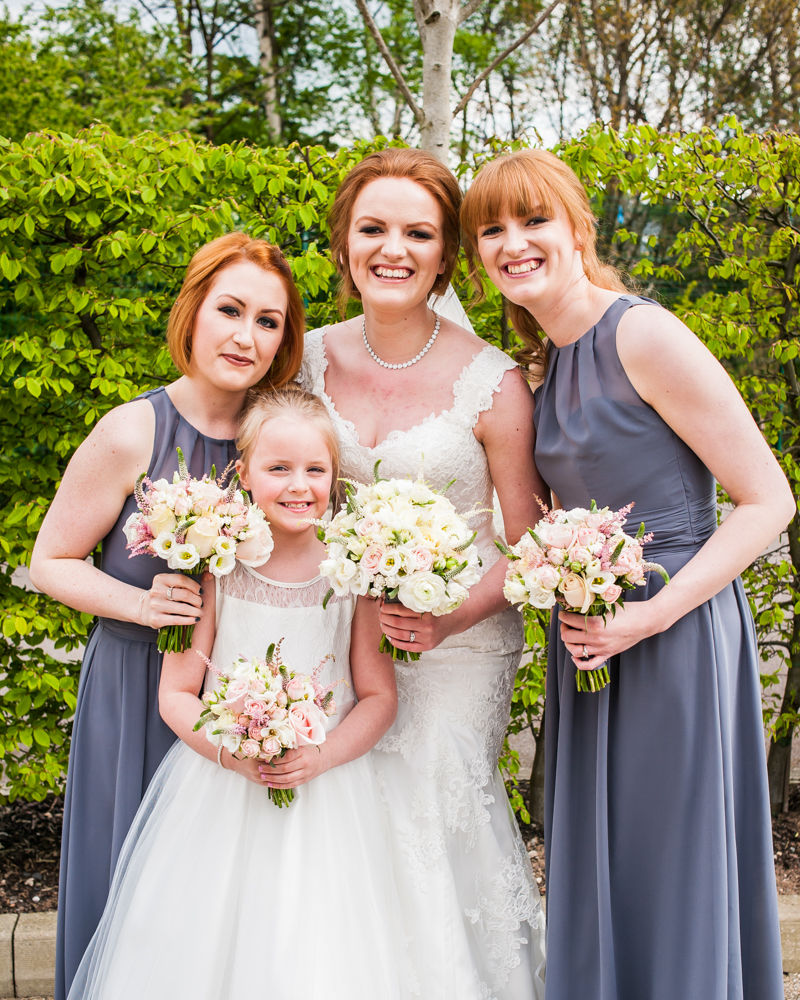 Bride and bridesmaids, Chesterfield wedding photographer, Casa Hotel