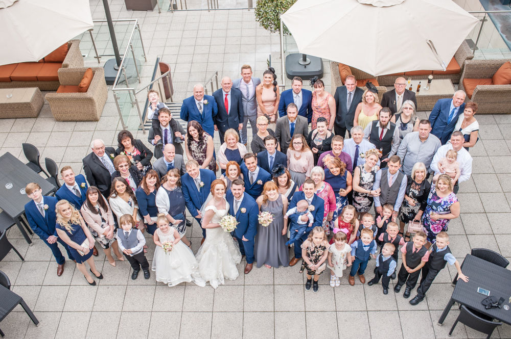 Full wedding party photo, Chesterfield wedding photographer, Casa Hotel
