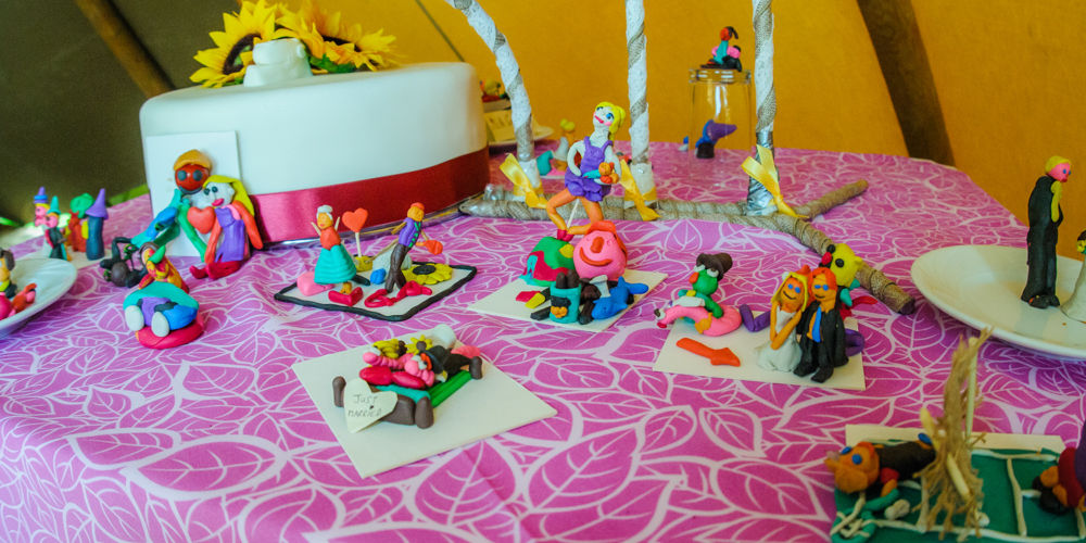 Playdoh wedding sculptures, Sheffield wedding photographers, Smallshaw Farm Cottages