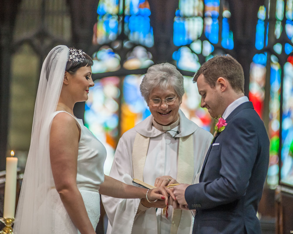 Ring exchange in ceremony, Sheffield wedding photographers