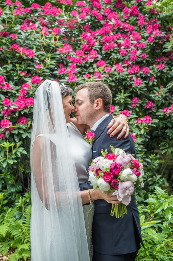Bride and groom nose to nose, Sheffield wedding photographers, Whirlowbrook Hall