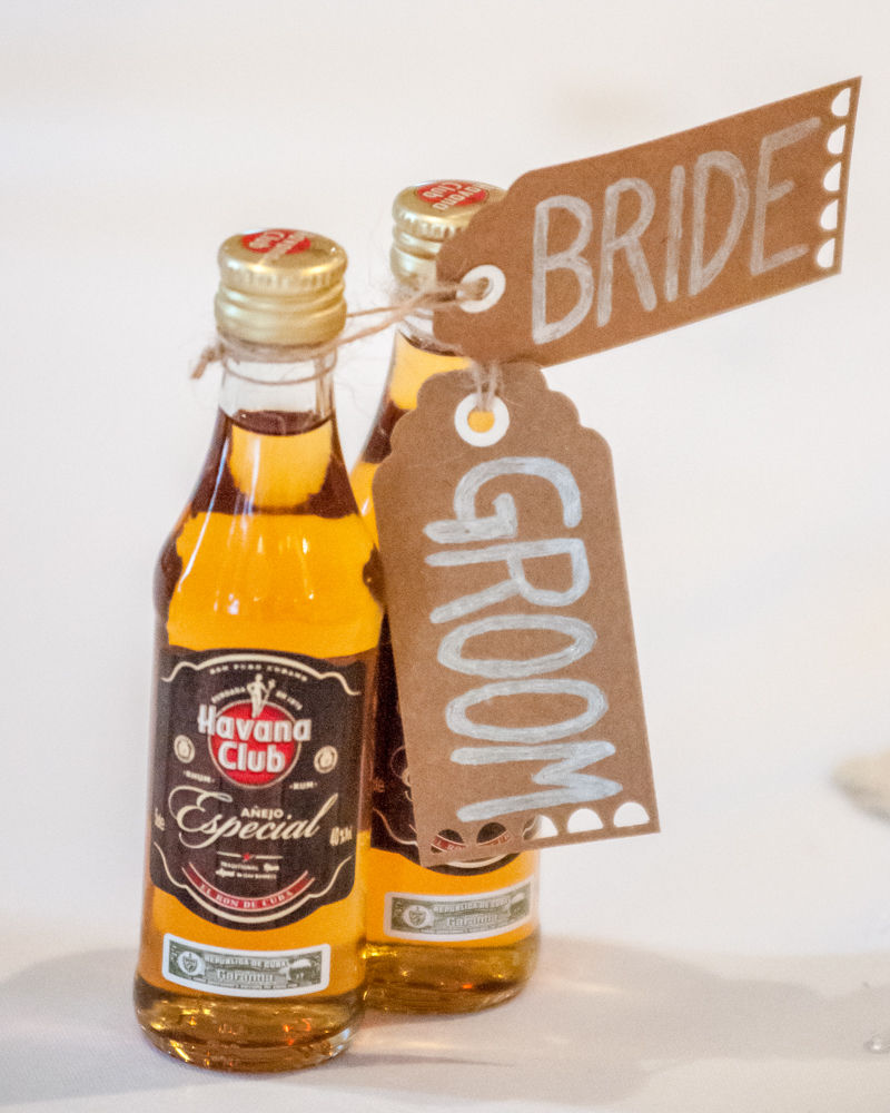 Wedding favours, rum miniatures, Sheffield wedding photographers, Whirlowbrook Hall