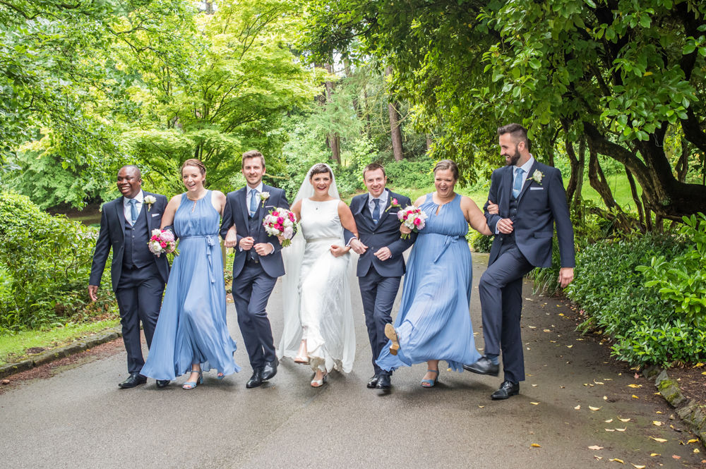 Bridal party can can, Sheffield wedding photographers, Whirlowbrook Hall