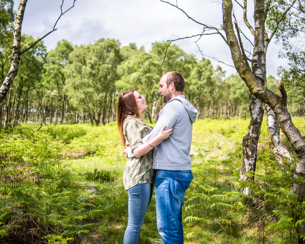 Surprise View silver birch forest, Sheffield wedding photographers