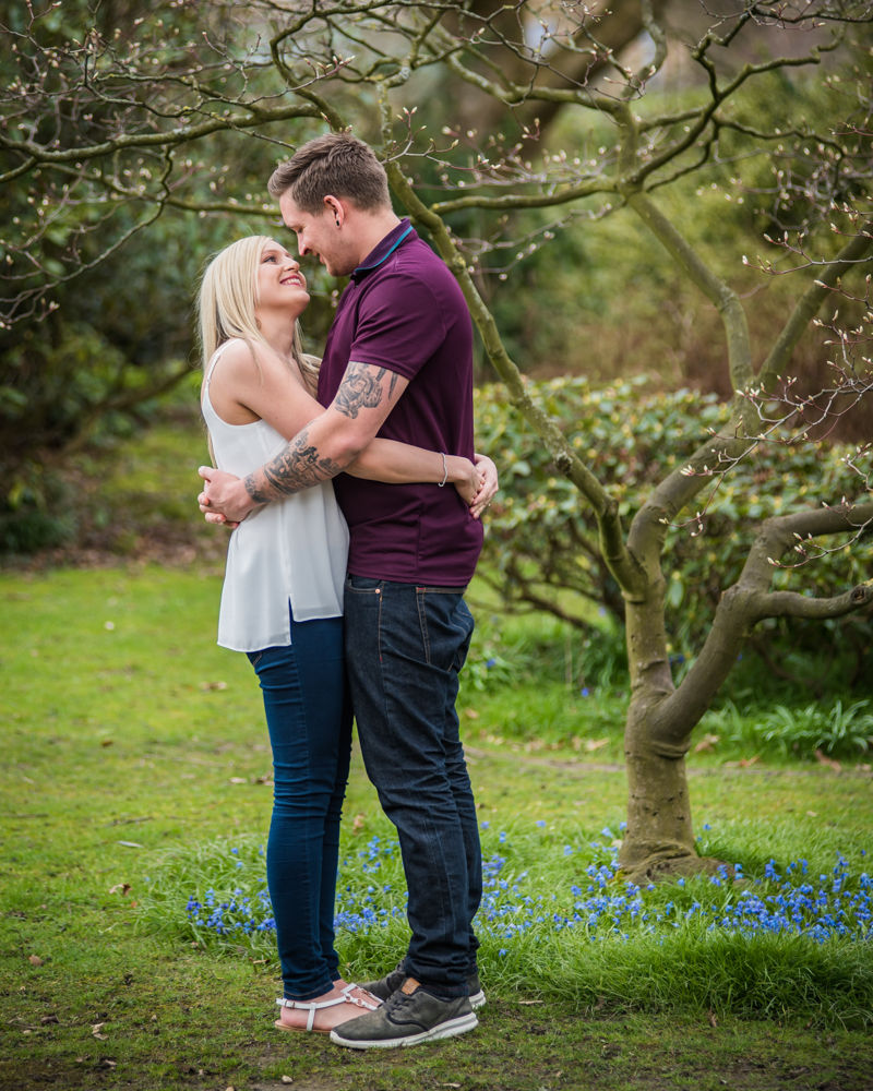 Deanna and Davey looking into each others eyes, Botanical Gardens Sheffield wedding photographers
