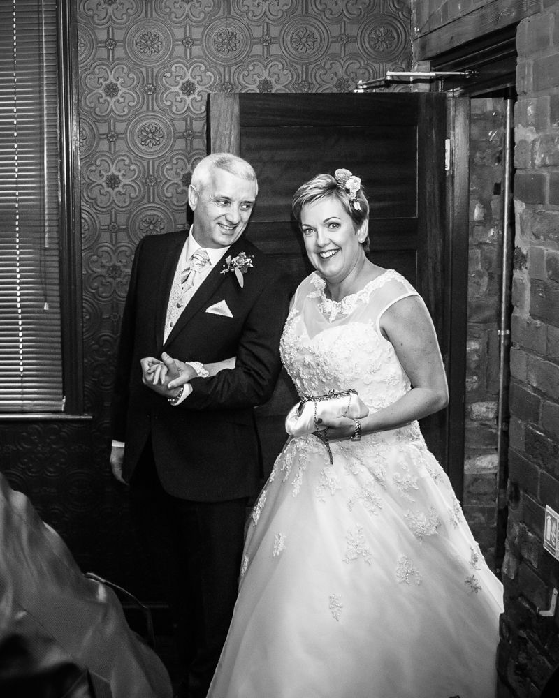 Entering reception, Chimney House, Sheffield wedding photographers