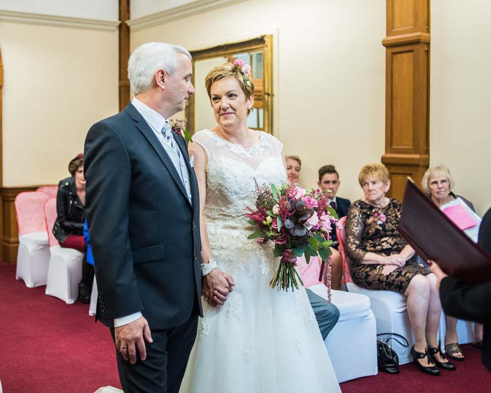 Looking at each other ceremoiny, Sheffield town hall weddings