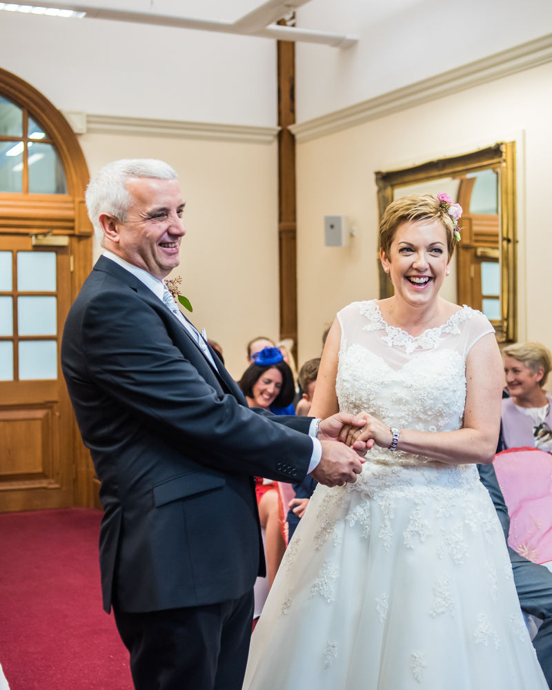 Wedding laughs, Sheffield town hall weddings