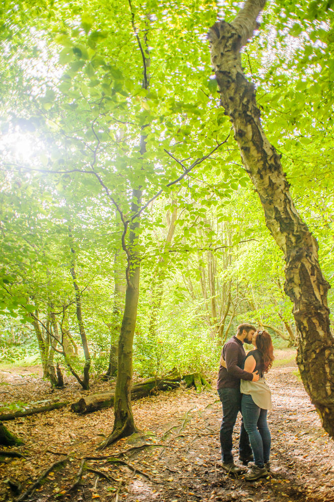 kissing in Greno woods, sheffield weddings