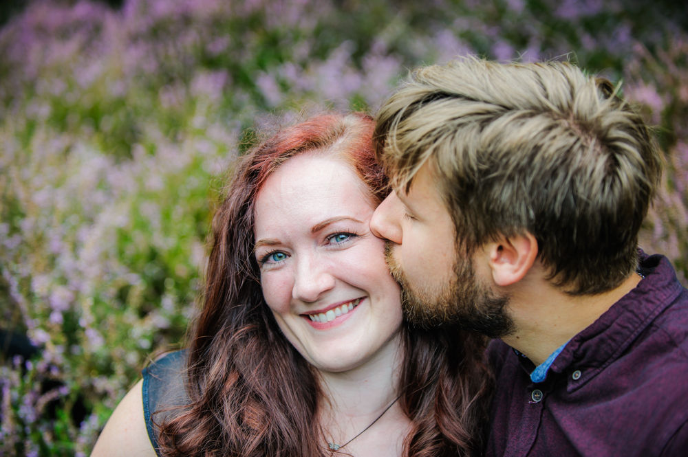 Kisses in heather, Sheffield photographers