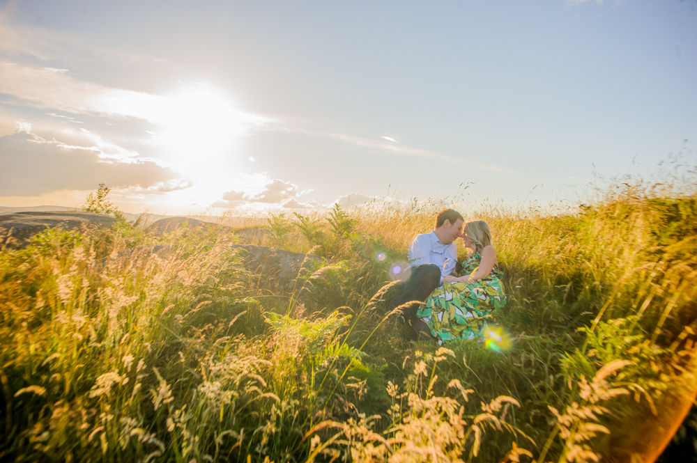 Sunshine, summer engagement portraits Sheffield