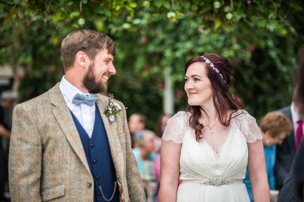 Smiles in ceremony,  Wentworth Castle Garden wedding, Sheffield photographers