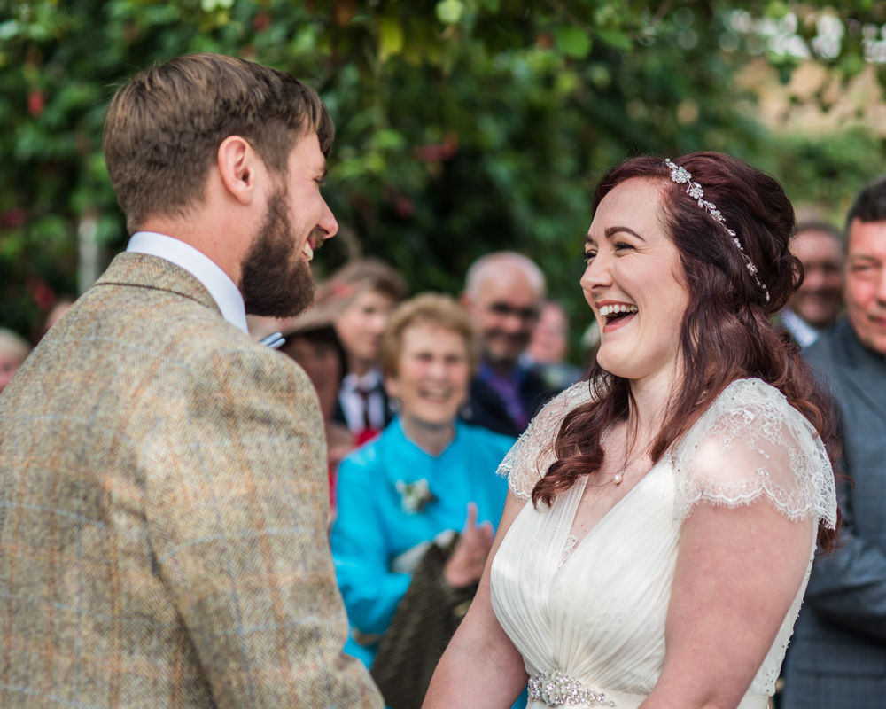Laughter in ceremony,  Wentworth Castle Garden wedding, Sheffield photographers