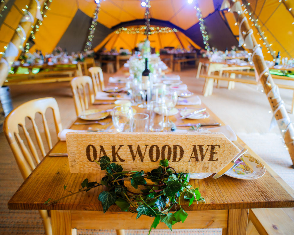 tipi wedding table names,  Wentworth Castle Garden wedding, Sheffield photographers