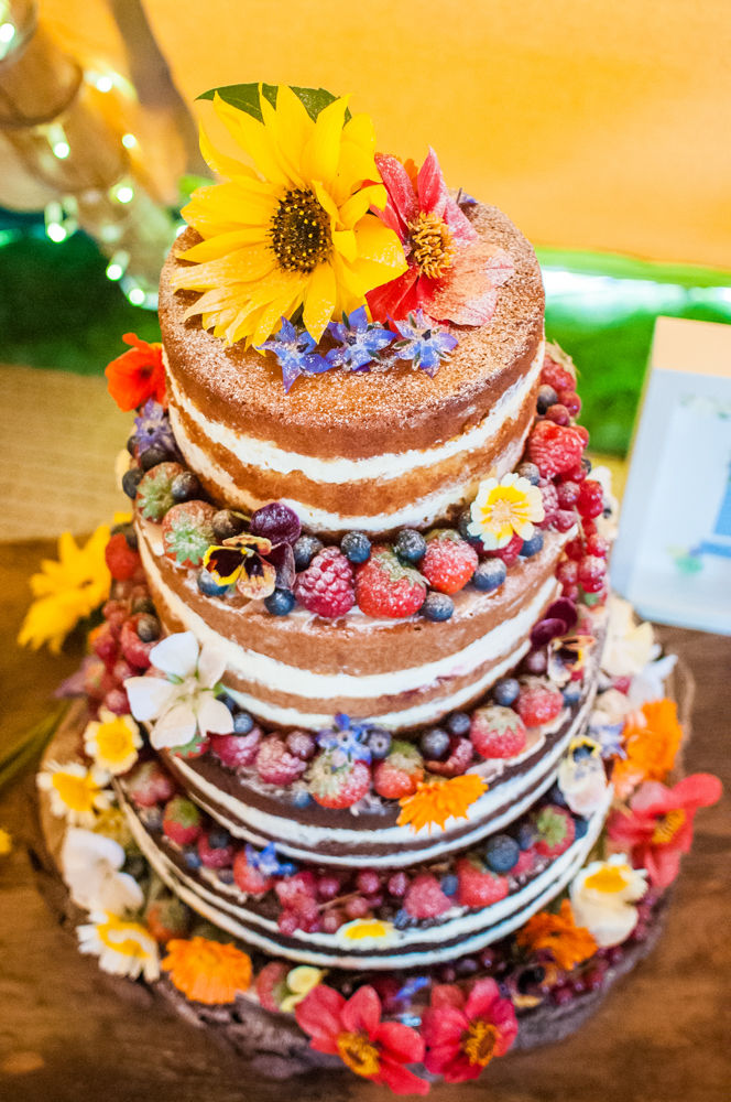 Naked wedding cake,  Wentworth Castle Garden wedding, Sheffield photographers