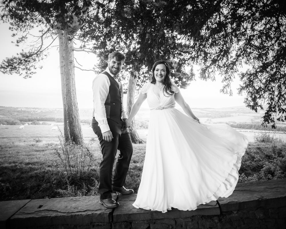 Twirling dress,  Wentworth Castle Garden wedding, Sheffield photographers