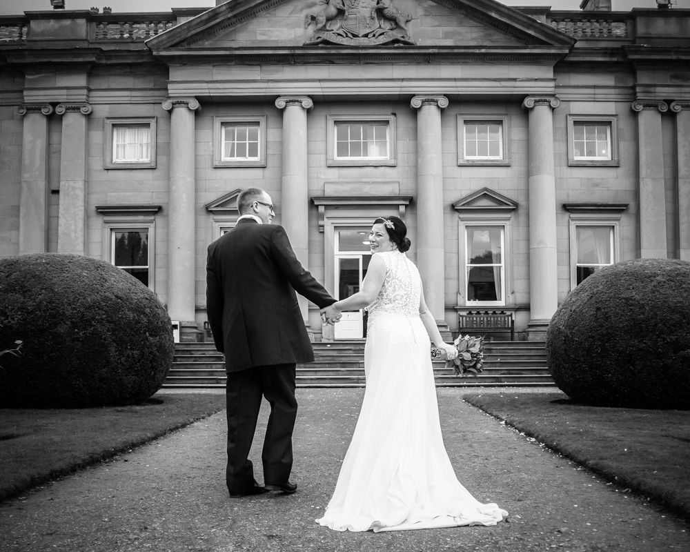 Walking back to Wortley Hall, Wortley Hall wedding, Sheffield wedding photographers
