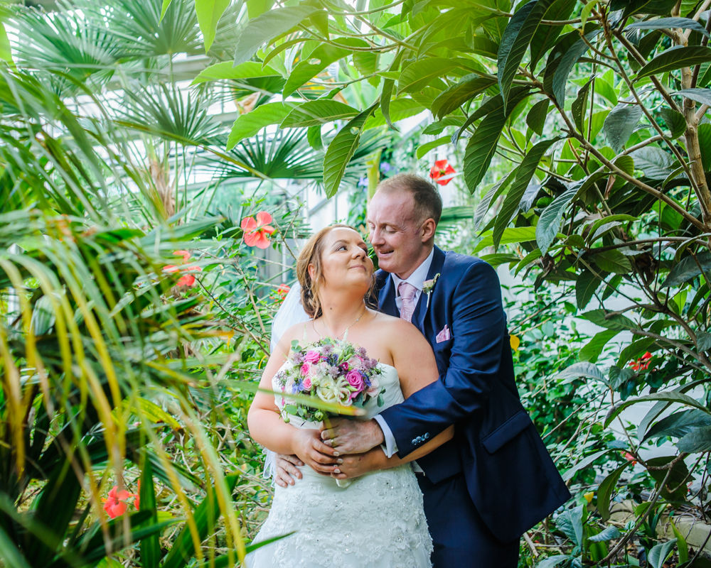 Inside the greenhouse,  Botanical Gardens Wedding Sheffield