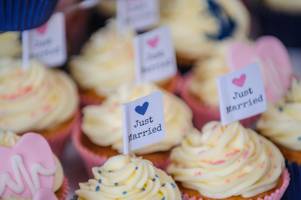 Just married cupcakes,  Botanical Gardens Wedding Sheffield