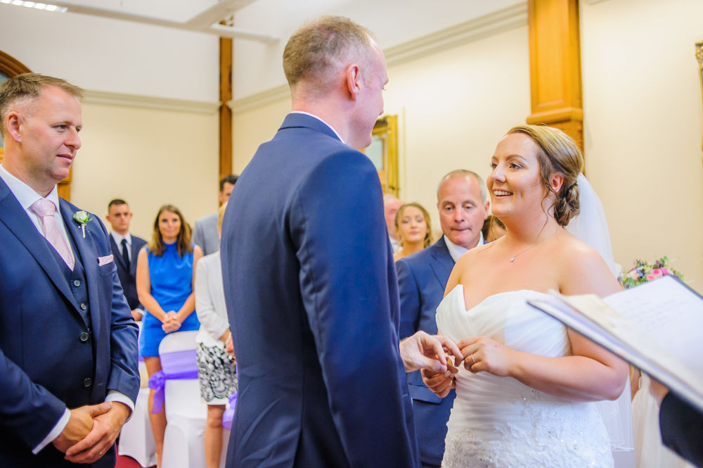 Laughing in ceremony,  Sheffield Town Hall weddings